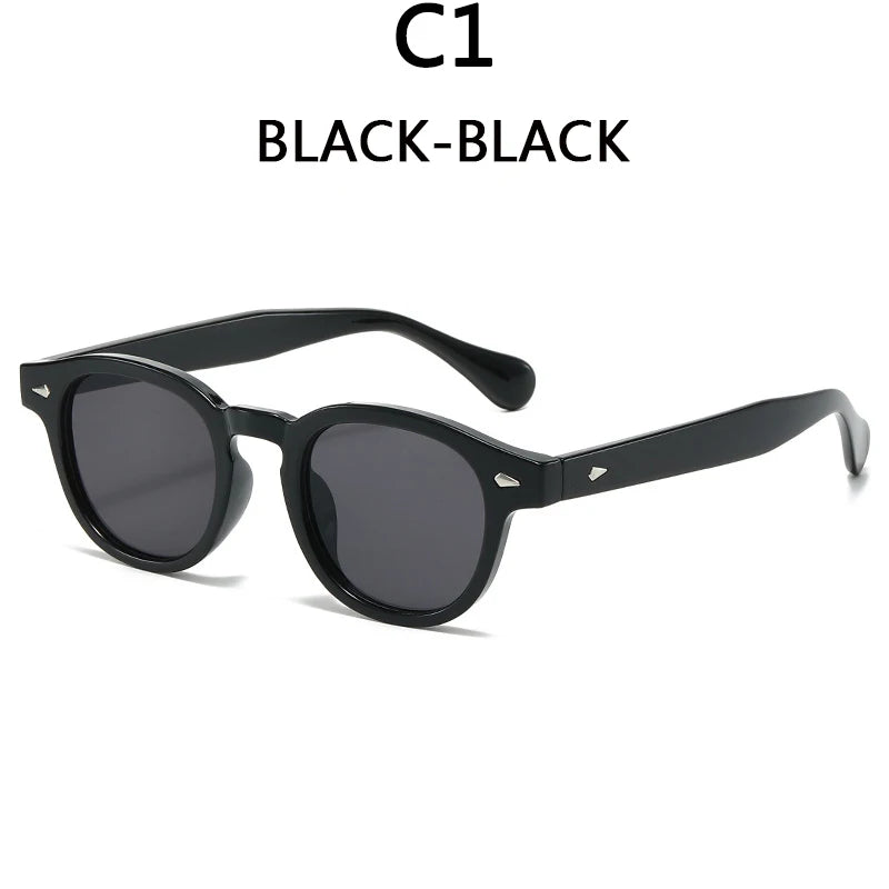 Men's Retro Orange Frame Sunglasses Can Make Prescription Customized Casual Small Round Tortoiseshell Eyewear UV400 Small Face