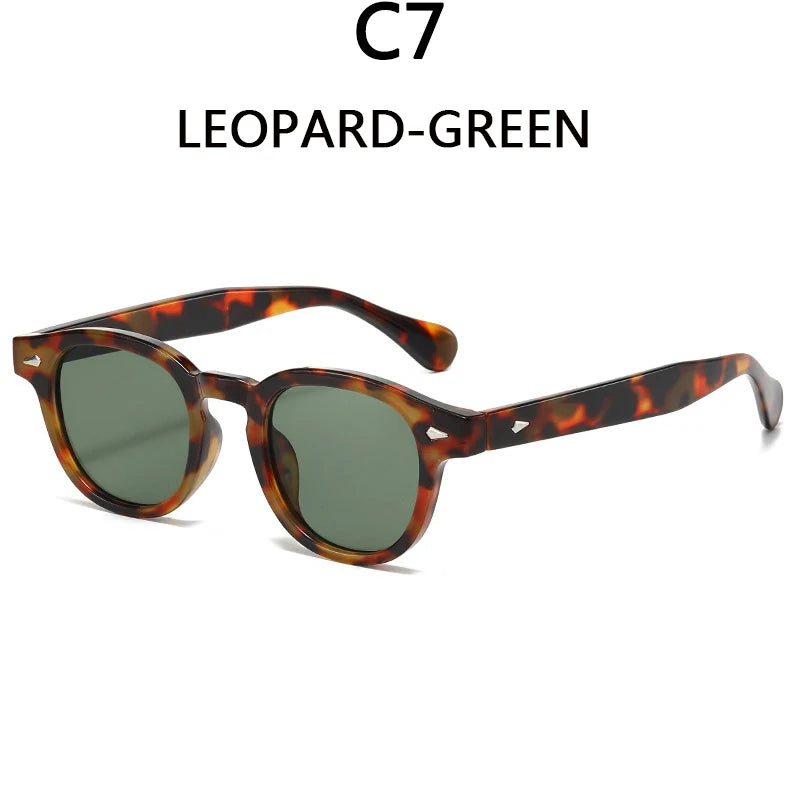 Men's Retro Orange Frame Sunglasses Can Make Prescription Customized Casual Small Round Tortoiseshell Eyewear UV400 Small Face