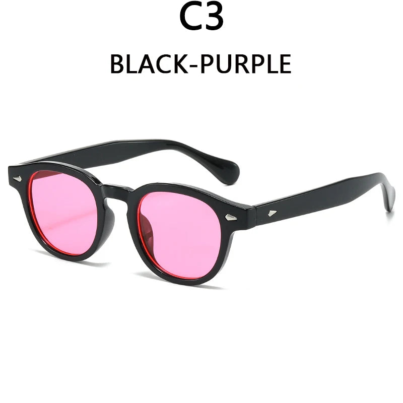 Men's Retro Orange Frame Sunglasses Can Make Prescription Customized Casual Small Round Tortoiseshell Eyewear UV400 Small Face