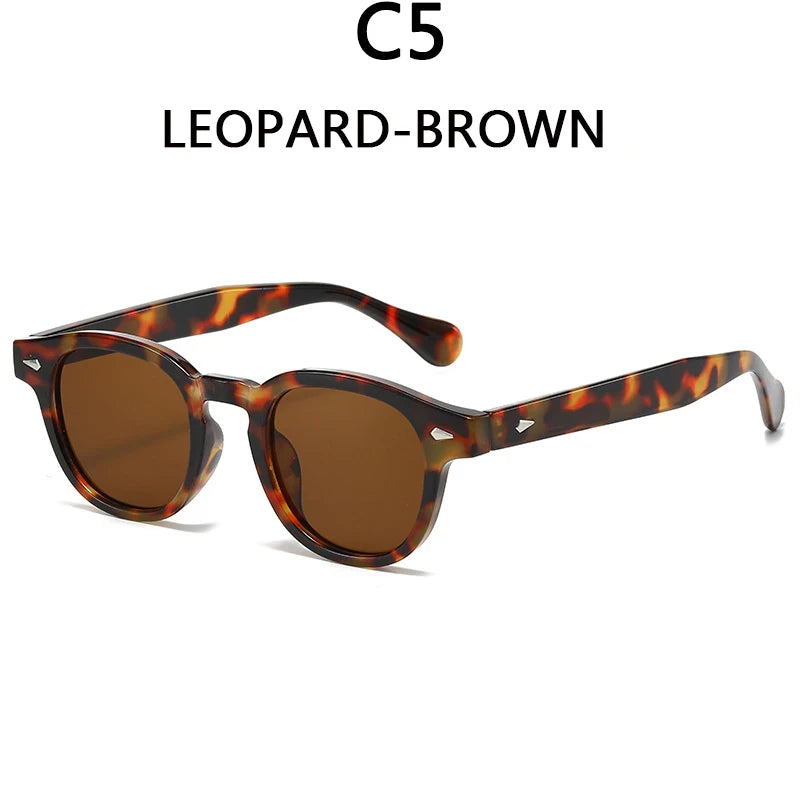 Men's Retro Orange Frame Sunglasses Can Make Prescription Customized Casual Small Round Tortoiseshell Eyewear UV400 Small Face