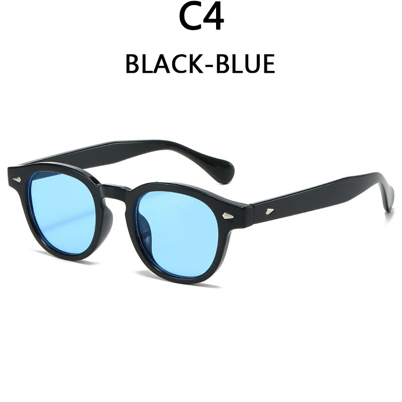 Men's Retro Orange Frame Sunglasses Can Make Prescription Customized Casual Small Round Tortoiseshell Eyewear UV400 Small Face