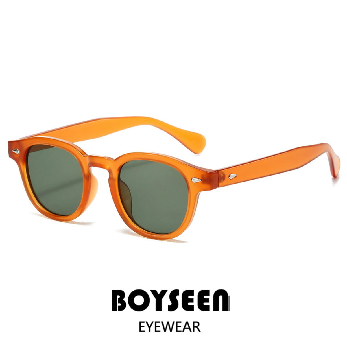 Men's Retro Orange Frame Sunglasses Can Make Prescription Customized Casual Small Round Tortoiseshell Eyewear UV400 Small Face