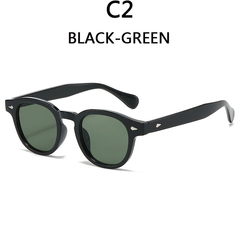 Men's Retro Orange Frame Sunglasses Can Make Prescription Customized Casual Small Round Tortoiseshell Eyewear UV400 Small Face
